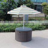 Круглый обеденный набор для беседки с зонтиком thumbnail-1