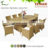 8 People Dinning Set Black Rattan Coffee Table and Chair thumbnail-1