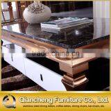 Fancy Coffee Table With Golden Stainless Steel Frame thumbnail-2