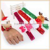 2pcs Xmas Gift Santa Claus Slap Bracelet/Bangle Christmas Decor Circle Hand Ring