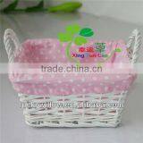 2017 White Rectangle Storage Willow Basket thumbnail-1