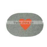 Heart Printed Grey Stain Resistant Heat Insulation Felt Placemat thumbnail-1