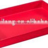 Red Metal Pet Food Tray/Party Drink Holder/Enamel Side Handle Rectangle Metal Serving Tray thumbnail-1
