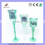 Long-stemmed Decorative Glass Candle Holder thumbnail-1