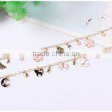 Cat Bowknot Star Moon Gold Charms Bracelet Gold Chain Bracelet thumbnail-3