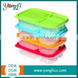 Online Store Suppliers Microwave Safe Plastic 3-Compartment Bento Lunch Box Containers thumbnail-2