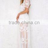 Guangzhou Clothing Factory Women Maxi Dress Latest Design Lace Dress thumbnail-6