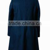 Ladies Straight Fit Formal Navy Blue Wool Coat thumbnail-4