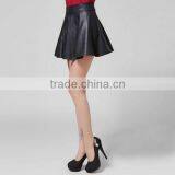 New Design Top Fashion Elegant Mini Short Sexy Black Leather Skirt thumbnail-3