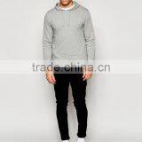 Custom Long Sleeve With Drawstring Hood Grey Men's 87% Cotton 13% Viscose Casual Comfort Fit Breathable Pullover Hoodies thumbnail-4
