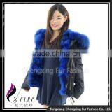 CX-G-P-01C Women Wholesale Genuine Raccoon Fur Lining Raccoon Fur Collar Fur Parka Coat thumbnail-2