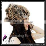 CX-C-240B Handknitted Womens Fashion Rex Rabbit Fur Hats and Caps thumbnail-6