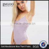 China Women Cami Bodysuit In Rib Plain Sexy Slip Custom Size One Piece Bodysuit thumbnail-1