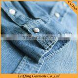 2015 Latest Popular Deep Bule Cowboy Shirts Mens Casual Shirt thumbnail-4