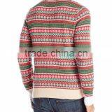 Men Light Kahki Sweater Faux-Cardigan Pattern Christmas Jumper thumbnail-2