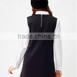 Women's Black Knitting Small Hem A Printed Sleeveless Dresses thumbnail-1