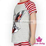 Hot Sale Unisex Summer Clothing Rabbit Pattern Sequin Red Stripe Short Sleeve Kids Easter T Shirt thumbnail-3