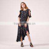 THE NEWEST Women Sexy All-over Floral Print Asymmetric Skirt thumbnail-2
