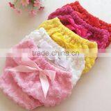 Hot Pink Cotton Hot Pink Chiffon Ruffle Baby Diaper Cover/infant Rosette Diaper Cover thumbnail-6