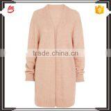 Long Version Women Wearing Knitted Cardigan With Ribbed Cuffs and Hem With Multi Colors Options thumbnail-1