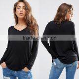 Latest V Neck 2016 Ladies Cotton Women Tops Women Formal Blouse Designs for Wholesale thumbnail-1