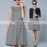 OEM Fashion Latest Women Dresses , Summer Casual New Fashion Ladies Wholesale Striped Dress thumbnail-2