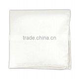 Solid Color Hand-rolled Borders Silk Twill White Pocket Squares thumbnail-1