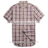 2017 Blouse Short Sleeve Shirt for Men Boys Fancy Shirts Gingham Pattern thumbnail-1