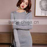 Blank Wholesale Long Tight Fit Cotton t Shirt Dress for Women thumbnail-1