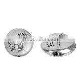 Zinc Based Alloy Spacer Beads Round Antique Silver Christmas Reindeer Carved About 14mm Dia thumbnail-1