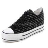 Fashion Black Women\'\'s Doodle Style Letter Printed Plimsolls Shoes