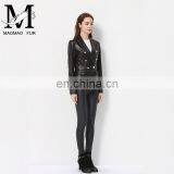 2016 Fashionable New Style Women Jacket Lover's Clothes With Mickey Minnie Mouse Pattern Genuine Real Sheepskin Leacher Jacket