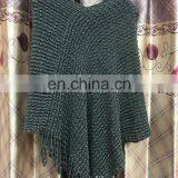 Wholesale Pullover Knitted Poncho Wool Sweater Design for Girl thumbnail-6