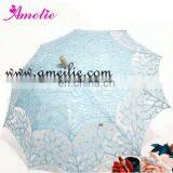 Light Blue Handcrafted Lace Parasols