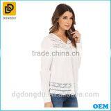 Wholesale Cotton Women Blouse Long Sleeve Casual White Lady Blouse thumbnail-2