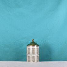 Roman Church Chinese Modern Simple Grey Ceramic Vase With Green Lid For Showroom Decor thumbnail-3