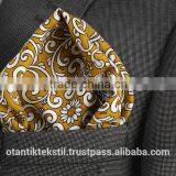 Orange White Flowered Custom Pocket Square, Manufactoring Hankercheif, thumbnail-1
