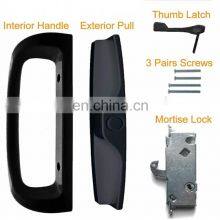 Комплект ручек для раздвижных стеклянных ворот на террасу с фальшшпоном под 45 градусов, регулируемым пружинным крюковым защелкой, корпус фальшшпонного замка для дверей thumbnail-4