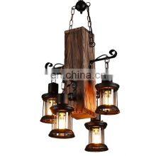 8 Lights Wood Vintage Industrial E27 Cafe Bar Lamp Fixture Loft Home Ceiling Lighting Chandeliers