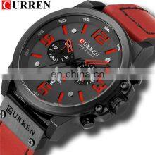 CURREN Mens Watches Top Luxury Brand Waterproof Sport Wrist Watch Chronograph Quartz Military Genuine Leather Relogio Masculino thumbnail-3