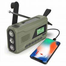Solar Radio, Portable Crank Radio, Dynamo Radio With DAB FM, Integrated 4500 MAh Rechargeable Battery, 4 Modes, LED Torch, LED Reading Light With Motion Sensor, SOS Alarm for Outdoor thumbnail-2