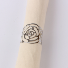 Wholesale Gold And Silver Colored Metal Napkin Ring With Flower Design thumbnail-2