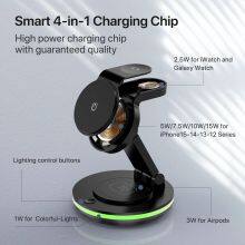 Sublimation Blank Foldable 15W Compact Portable Magnetic 3 In 1 Wireless Phone Charger thumbnail-2