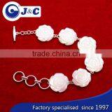 Real Natural Mother of Pearl Shell Carve Flower Bracelet thumbnail-4