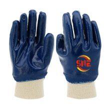 Snellsafety Blue Water Proof Nitrite Fully Dipped Canvas Knitted Safety Work Glove