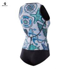 Ladies One Piece Swimsuit Main Body Pattern Women Wet Suit Flat Lock 1.5mm 2mm Sleeveless thumbnail-2