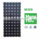 110W Monocrystalline Solar Panel From China Manufacturer , Low Price and High Quality for PV System Roof and Ground