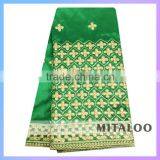 2015 Mitaloo Top Selling Color Leaf Green George Lace Quality Warranty Oem African Fabrics George Lace thumbnail-1