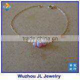 Сережки из стерлингового серебра 925 пробы с тремя маленькими опальными бусинами thumbnail-2