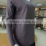 Women Crew Neck Long Sleeve With Hotfix on Front 2016 Fall/winter Pullover Sweater thumbnail-2